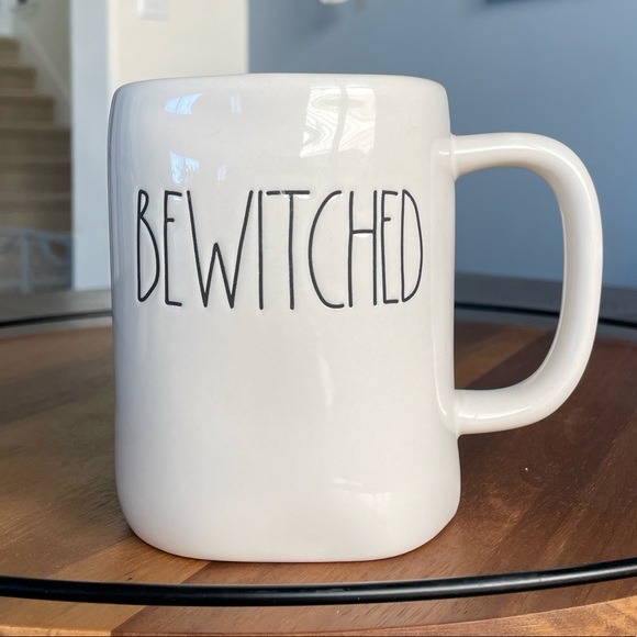 Rae Dunn Other - Rae Dunn Halloween White "BEWITCHED" Ceramic Coffee Mug with Green Interior